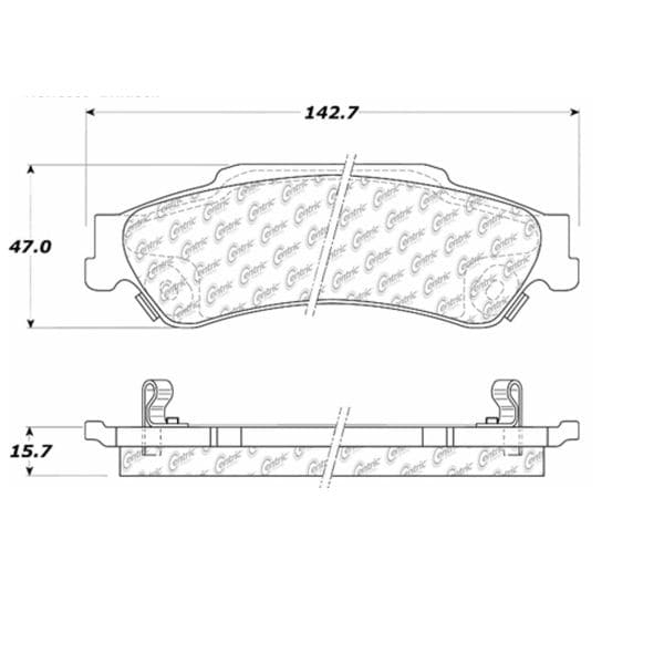 Centric Parts Posi-Quiet Ext. Wear Pad, 106.07290 106.07290 - main